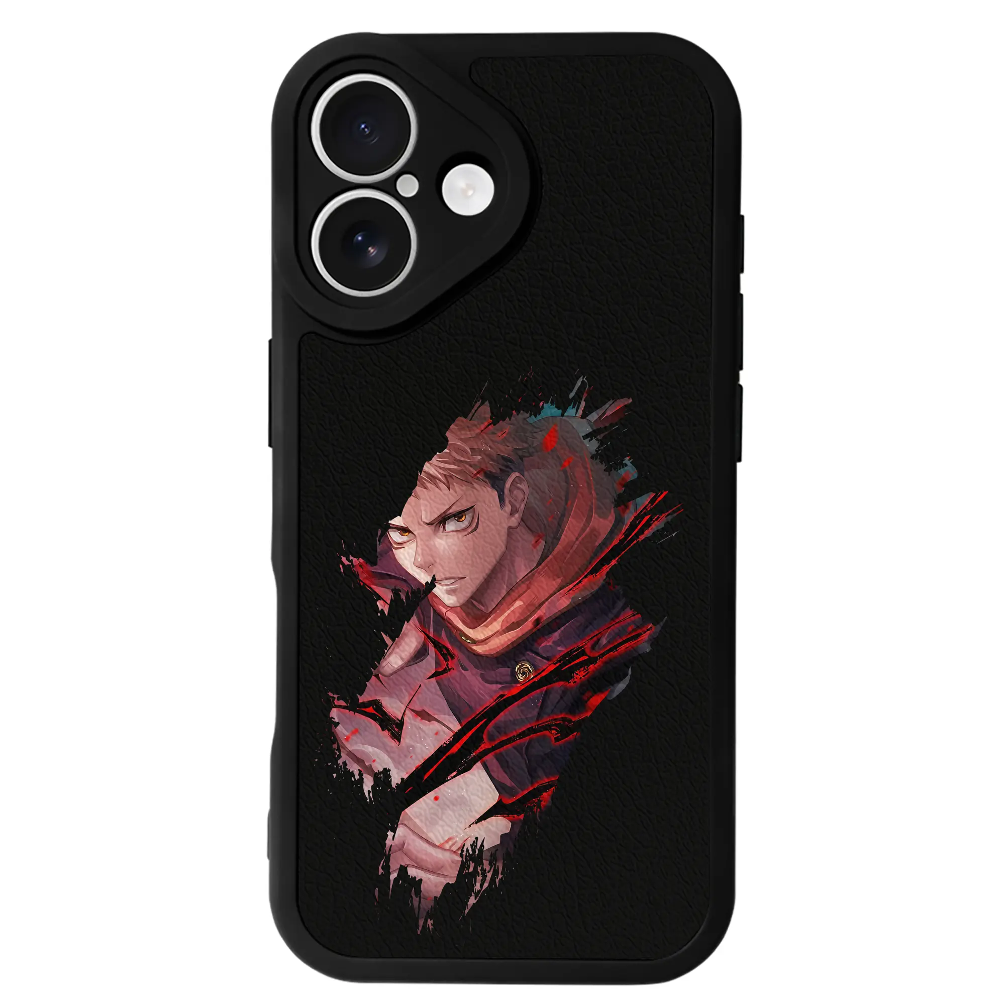 呪術廻戦 グッズ,虎杖 悠仁 - IPhone 16シリーズ対応 ・ シリコンスマホケース ・ レザー調 ・ 高精度フィット ・ 耐衝撃 ・ ワイヤレス充電対応 ・ 精密カット